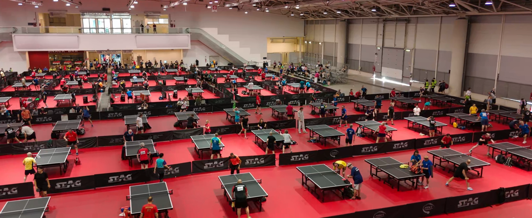 Riprese drone dei Campionati Mondiali Master di Tennistavolo alla Nuova Fiera di Roma